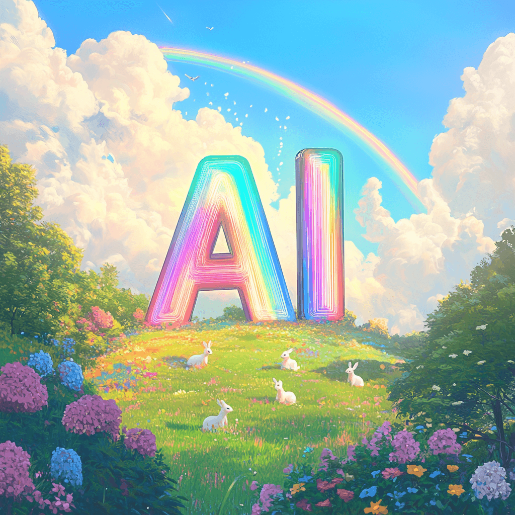 A vibrant, futuristic AI landscape representing the evolution of AI and personal branding.